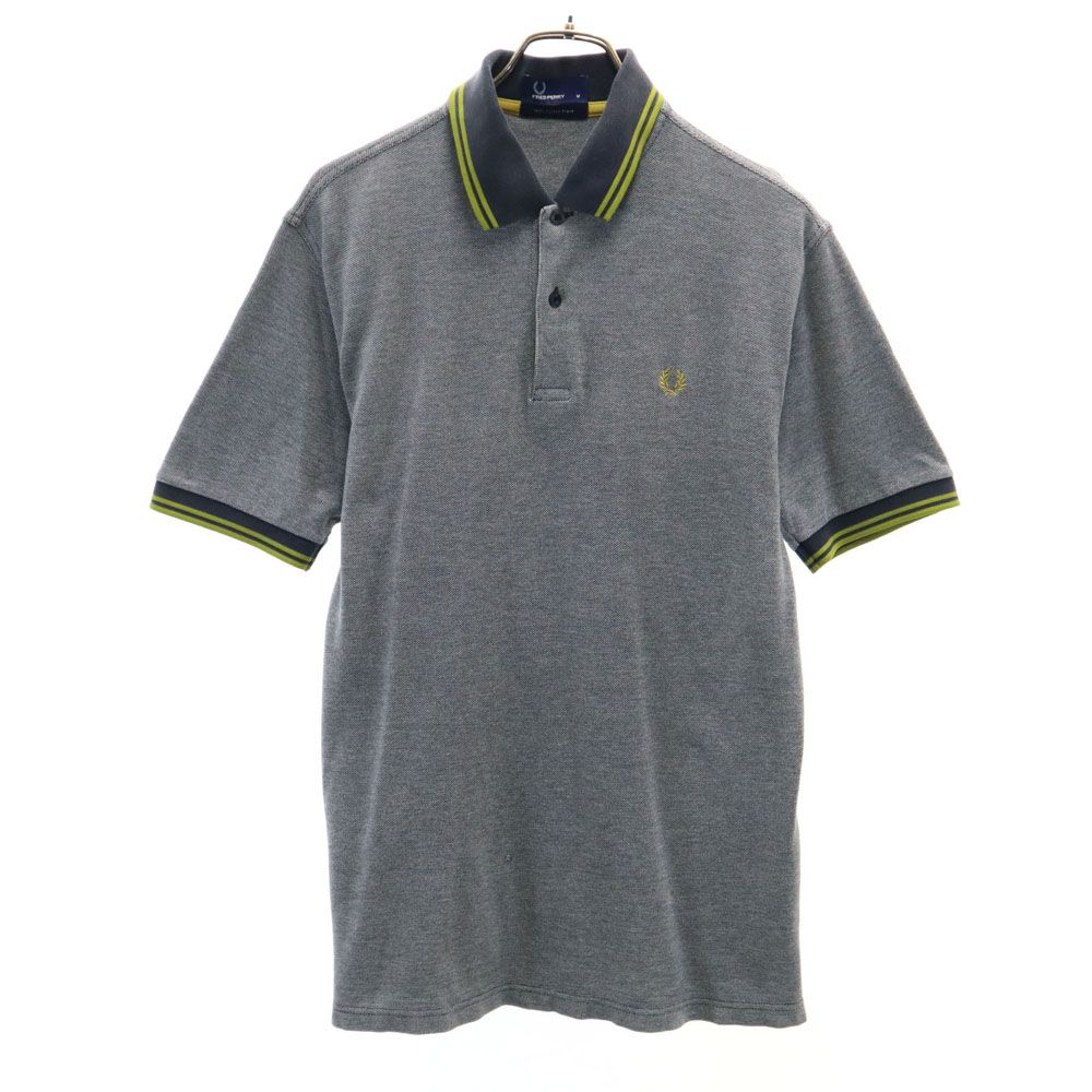 フレッドペリー 半袖 ポロシャツ M ネイビー系 FRED PERRY 鹿の子 メンズ