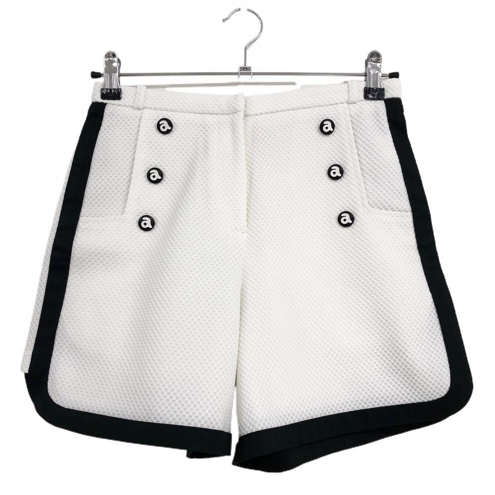 アルチビオ⭐️ショートパンツ 超美品】アルチビオ ショートパンツ 白×黒 凹凸生地 前ボタン