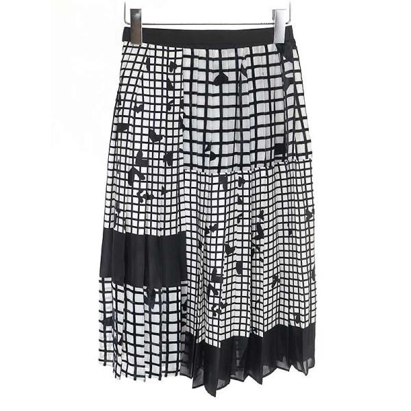 sacaiサカイ18SSベルベットハートプリーツラップスカート