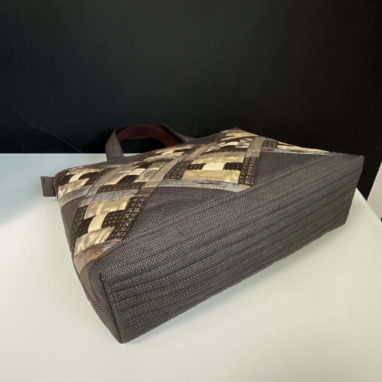 ハンドメイド　パッチワーク　着物リメイク　古布　大きなトートバッグ 着物パッチワークのトートバッグ 1 | iichi 日々の暮らしを