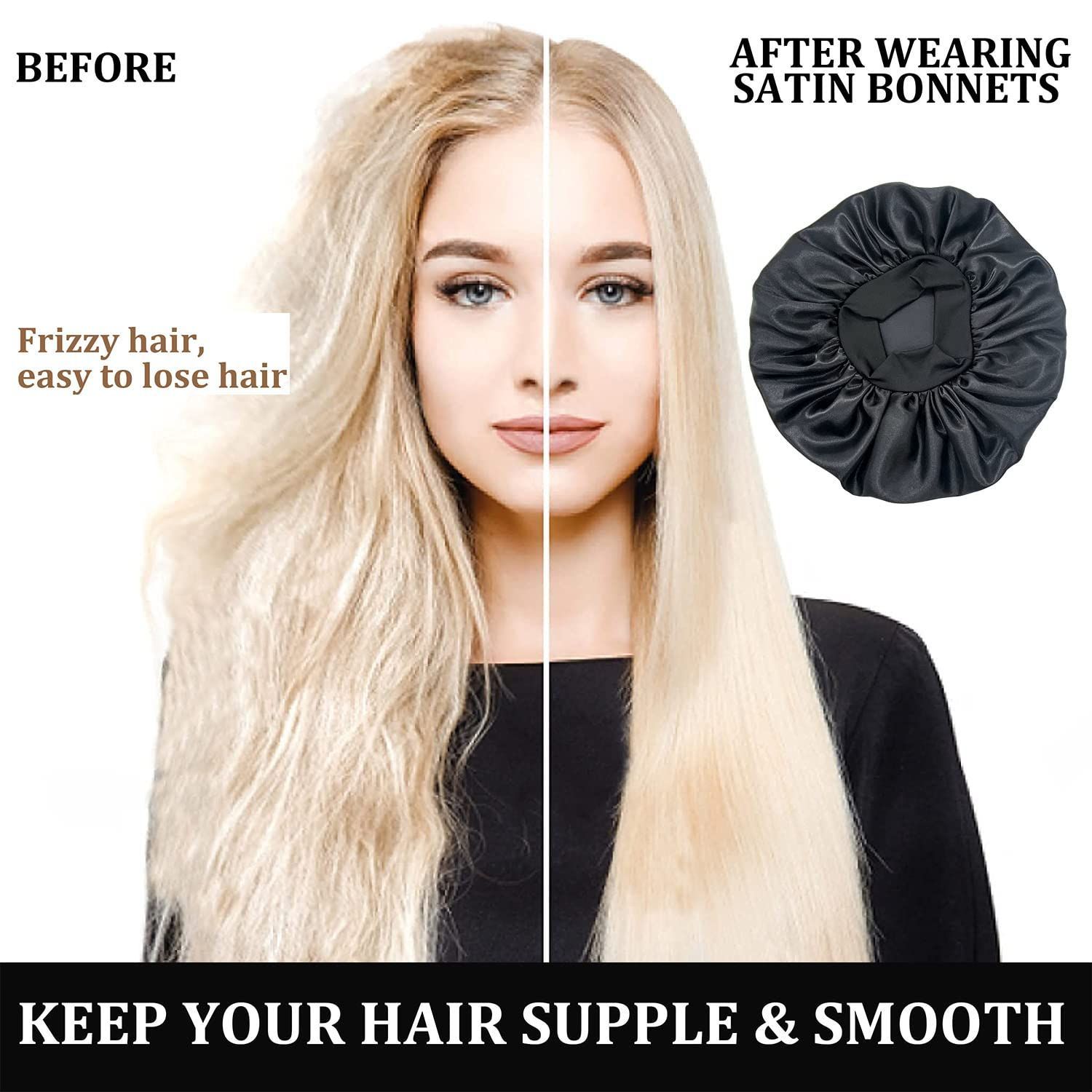 あ　ナチュラル 特価商品】キャップ、黒人女性用三つ編み用、シルクヘアラップ