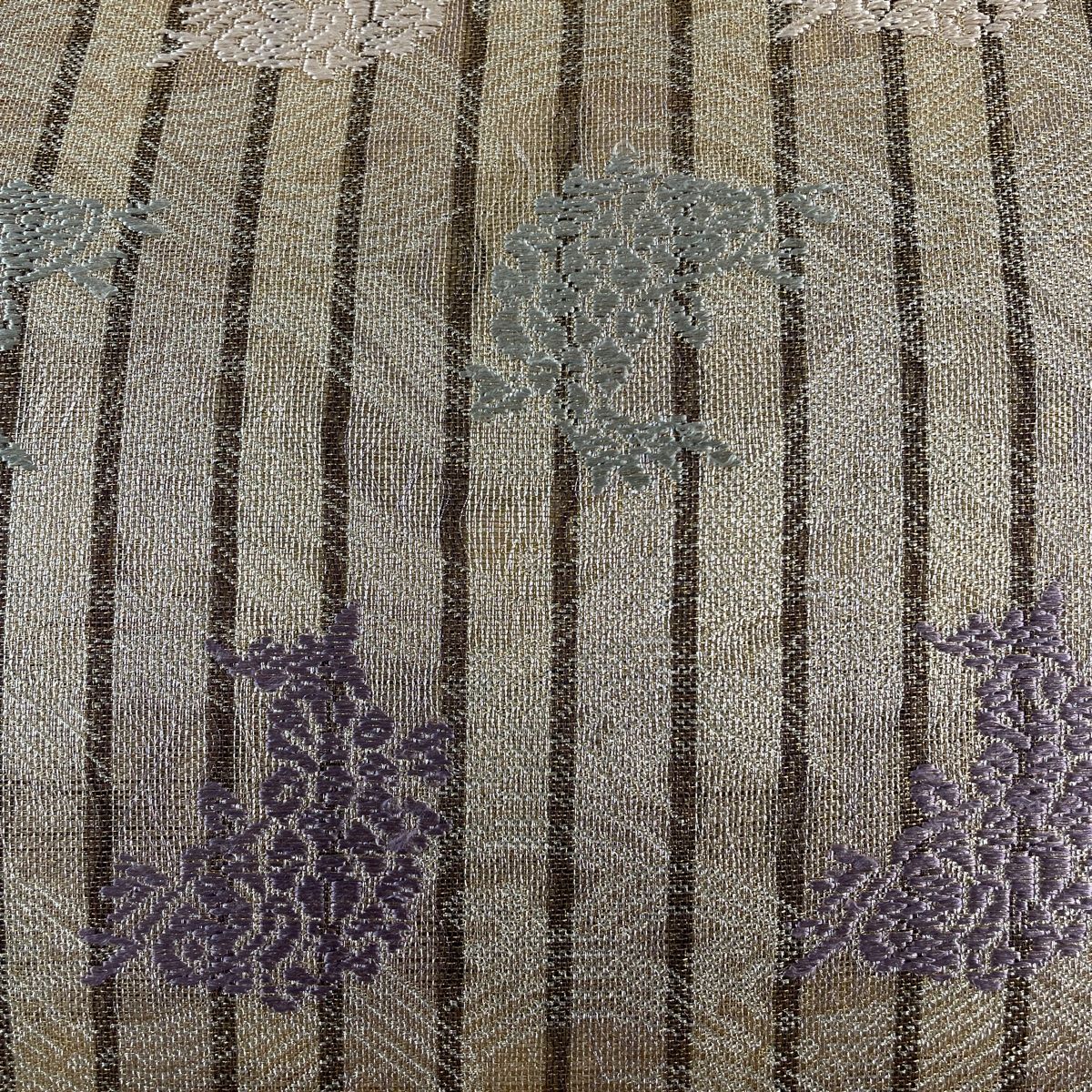 袋帯 美品 名品 荒磯 縞 金糸 刺繍 金色 六通 正絹 【中古】 - メルカリ