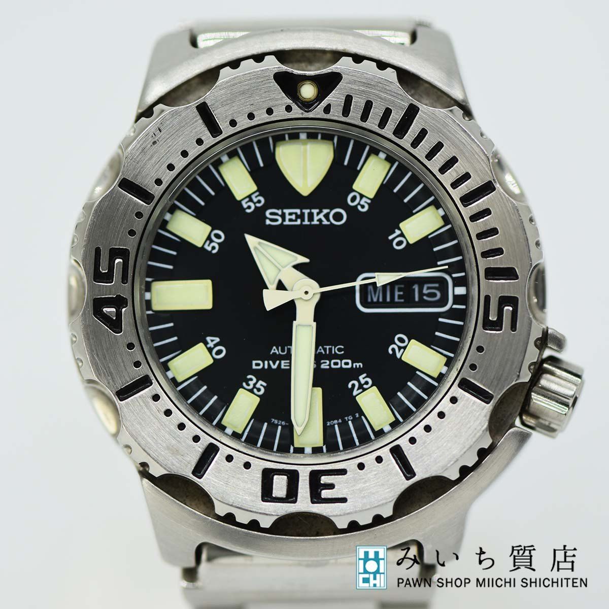 腕時計 セイコー SEIKO 7S26-0350 ダイバーズウォッチ 黒文字盤 AT 