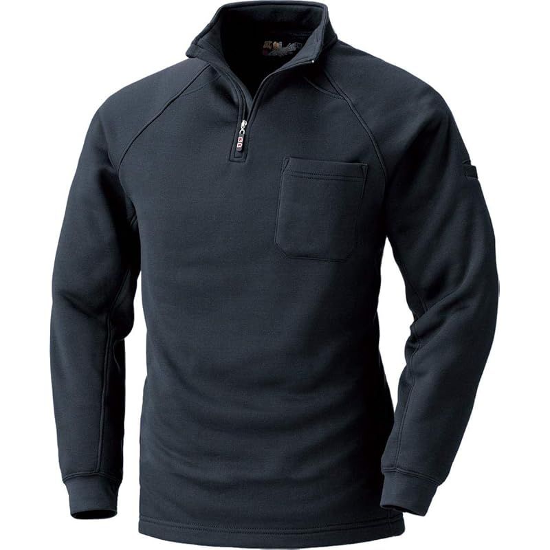 [村上被服] MK:232 スタイリッシュ裏フリースジップアップ【建築 建設 鳶職人 職人 カッコイイ 作業服 作業着 防寒 秋冬 暖かい】[3L 20:ブラック] 1