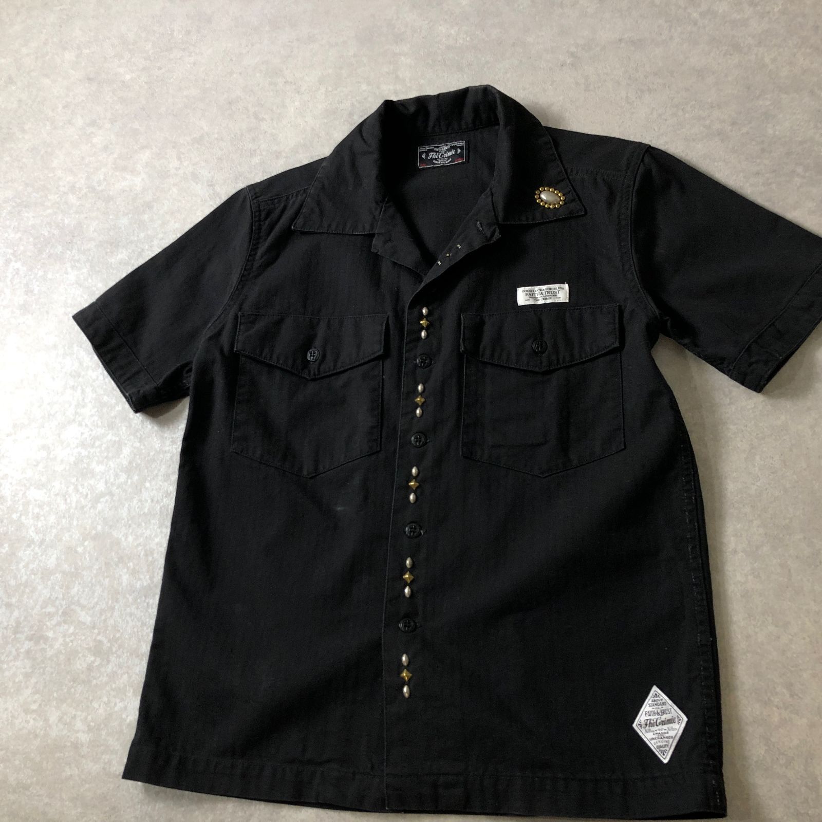 CRIMIE クライミー ハンドメイドスタッズワークシャツ　M-Sサイズ相当