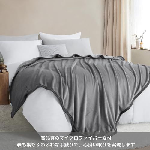 匿名配送】 180×200（二枚合わせ）_グレー RUIKASI 毛布 2枚合わせ