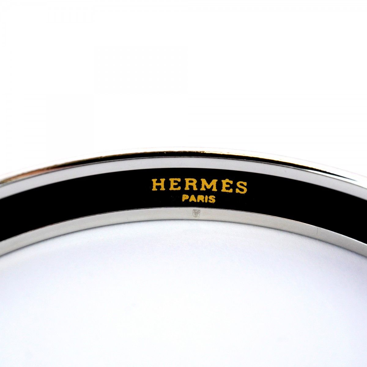 5jib0681 エルメス バングル エマイユPM GPメッキ 七宝焼き シルバー ブラック レディース FORTGASGNV_COM_BR