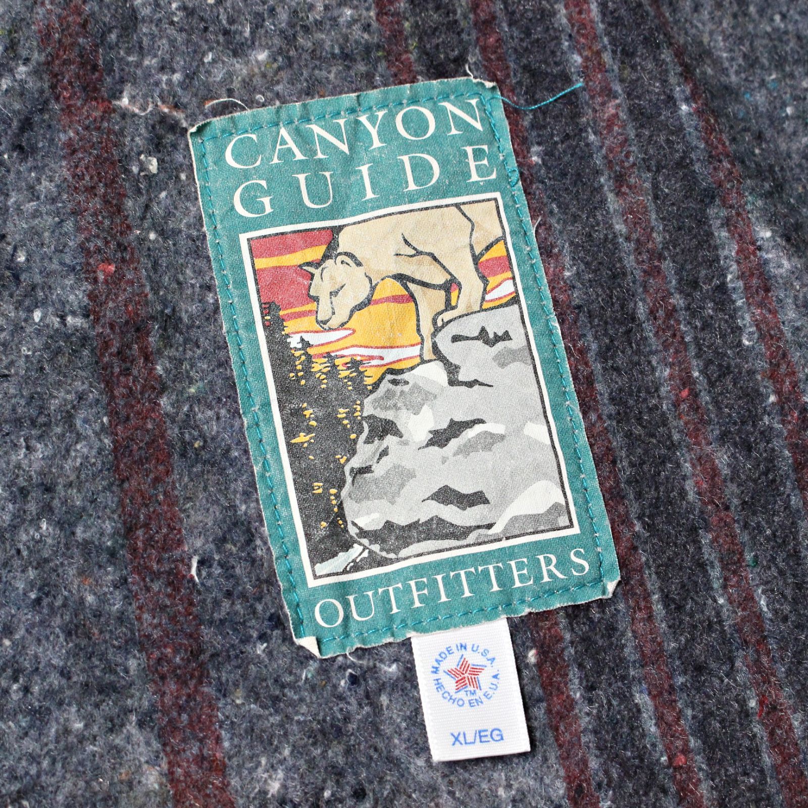 90s USA製 CANYON GUIDE 裏ブランケット コットンブルゾン 襟 