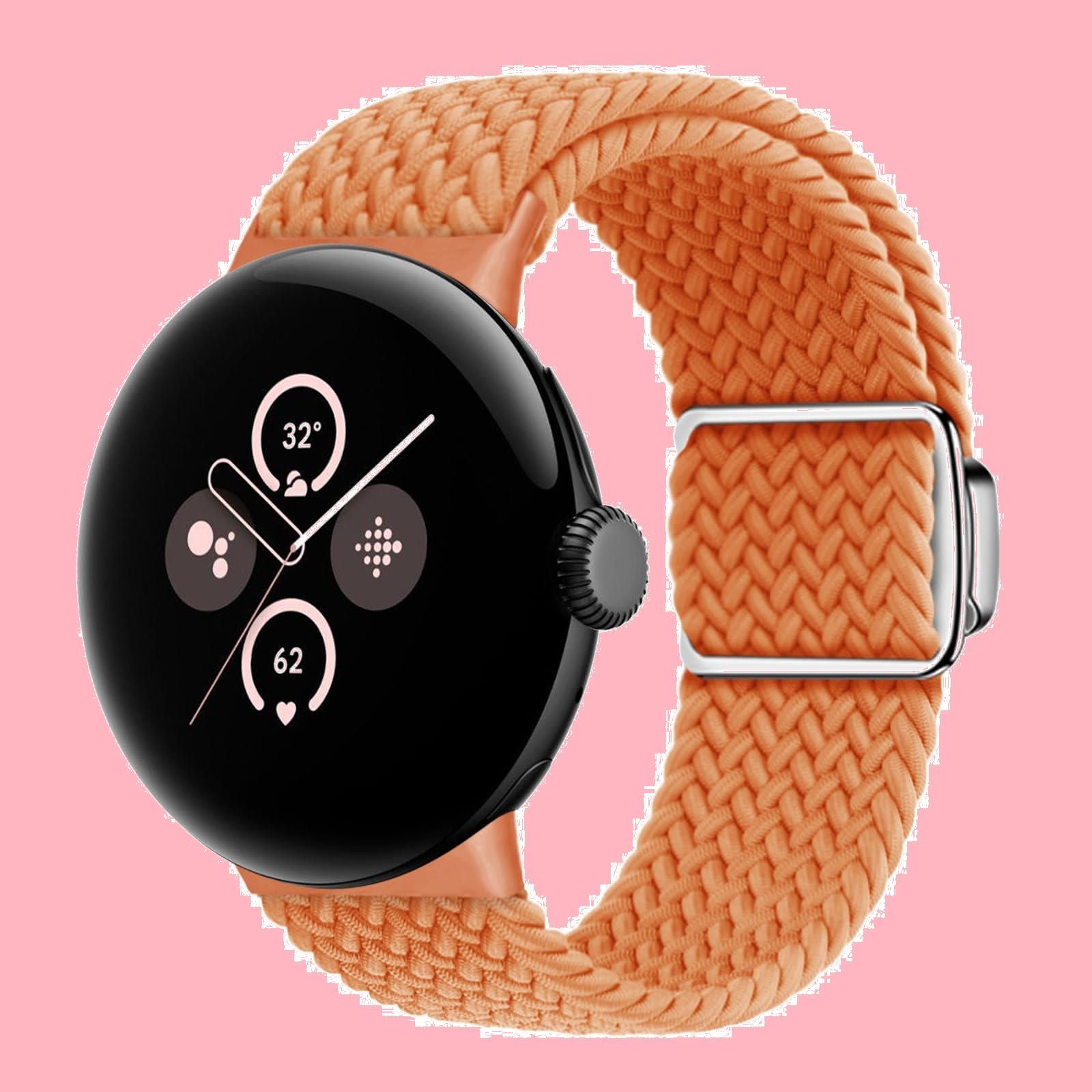 スポーツ 弾力性 ブラック 編み込み 男女兼用 バンド LanQii ナイロン : [LanQii] バンド 20mm 対応 22mm 対応 バンド 交換