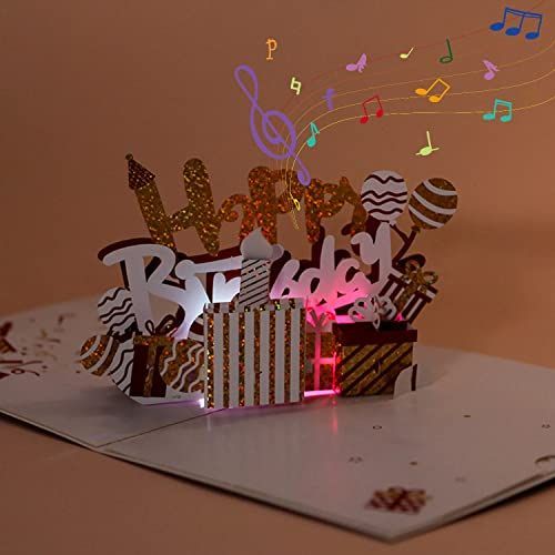 DAO XIANG バースデーカード 誕生日カード メロディ付き ポップアップカード 音楽付き 大人 おしゃれ メッセージカード クリスマスカード グリーティングカード 誕生日プレゼント