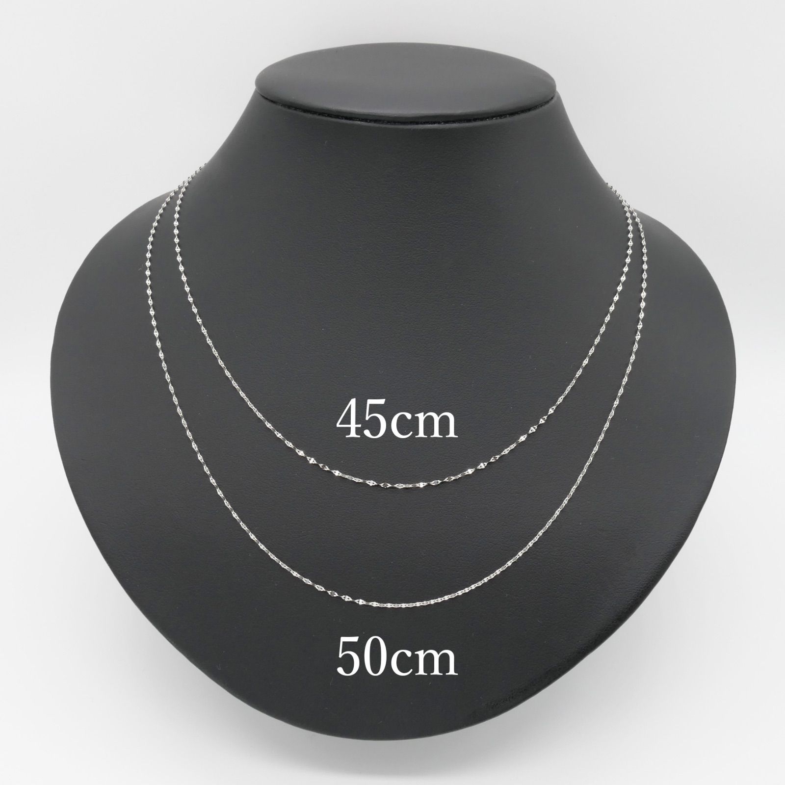 新品❗️Pt950 プラチナ 50cm☆ペタルチェーン☆ スライドネックレス 新品！Pt950 プラチナ 45cm☆ペタルチェーン☆ スライドネックレス