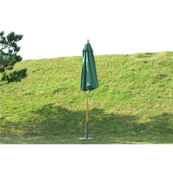  パラソル 幅210 cm グリーン ポリエステル 木製パラソルII 屋外 アウトドア レジャー キャンプ ガーデニング 組立品 日よけ サンシェード ガーデンファニチャー