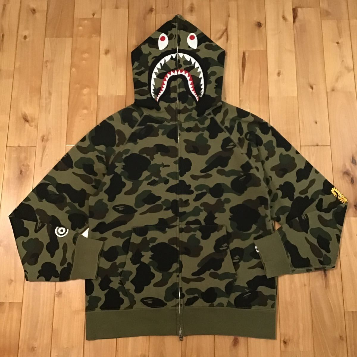 ☆XL☆ 1st camo green 2nd シャーク パーカー shark full zip hoodie 