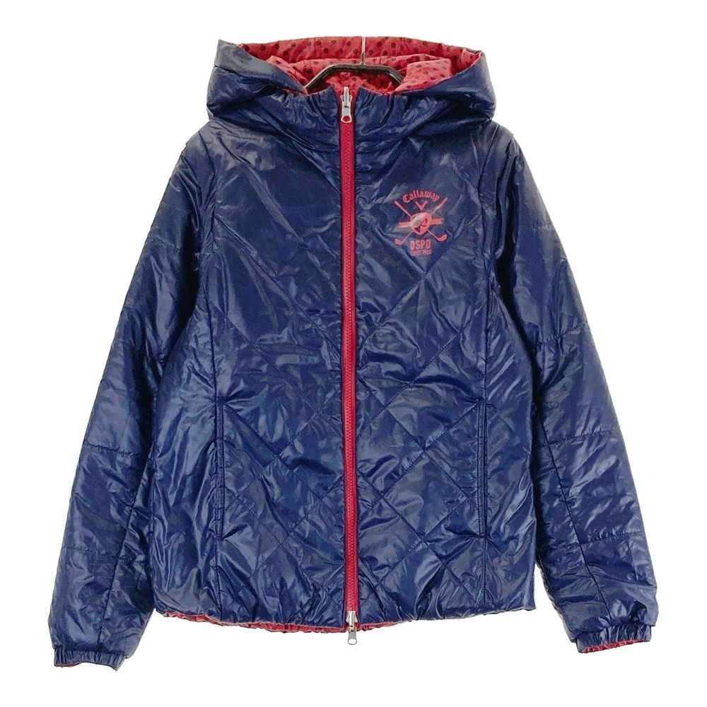 サイズ M CALLAWAY キャロウェイ 3WAY リバーシブル 中綿ジャケット ドット柄 レッド系 240101517808 ゴルフウェア レディース ストスト