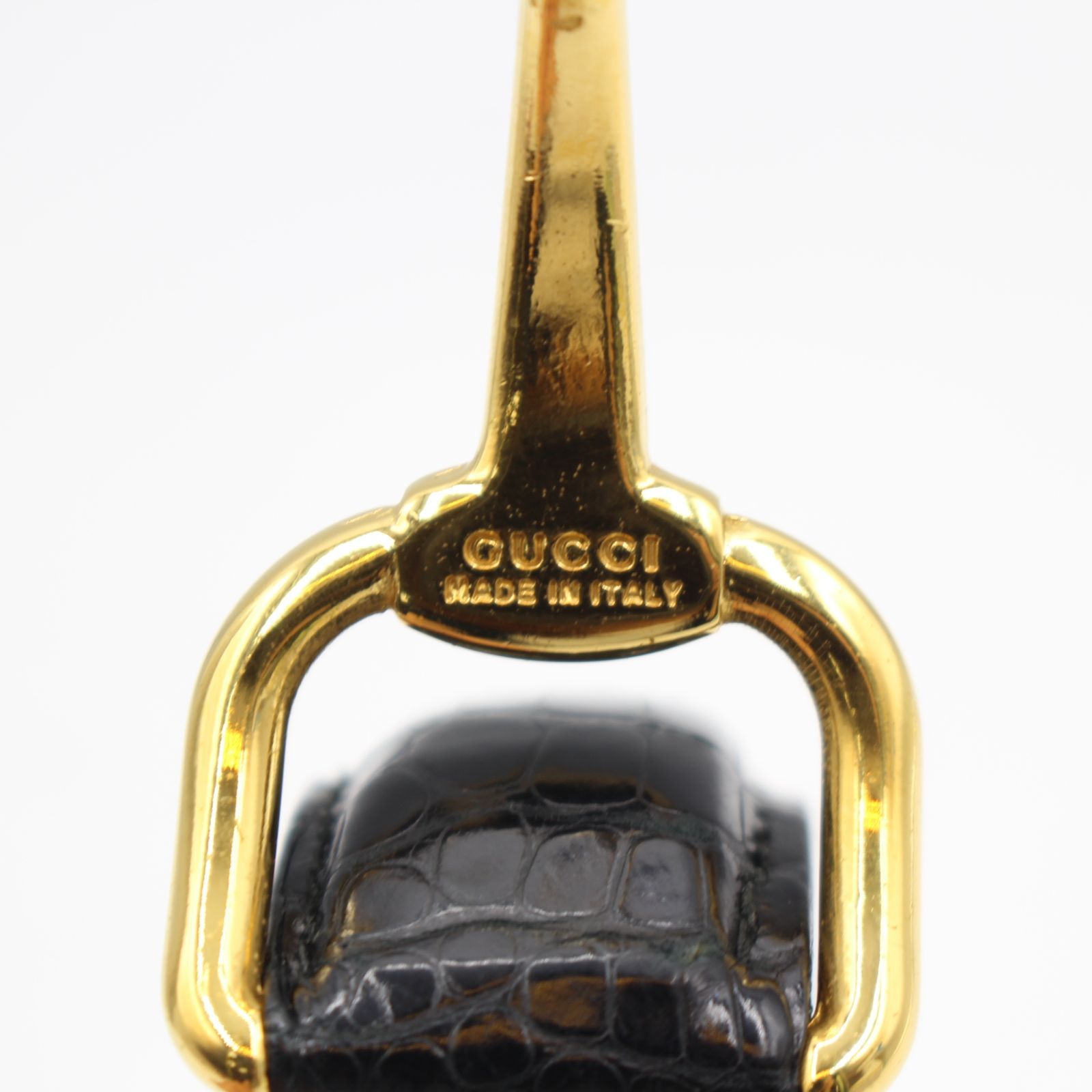 GUCCI ホースビット バングル ブレスレット ブラック× ゴールド金具 053)GUCCI ホースビット ブレスレット バングル レザー グッチ