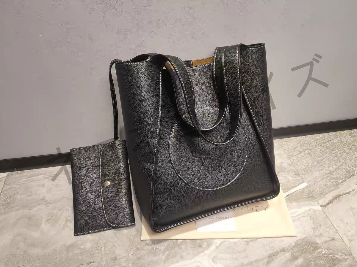 美品  ステラマッカートニー stella mccartney レディース   ロゴトートバッグ トートバッグ Black