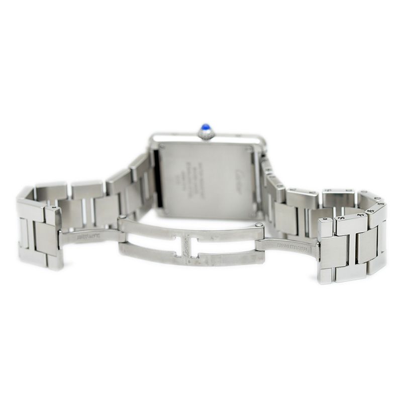 カルティエ タンクソロ SM レディース シルバー文字盤 クォーツ W52000  