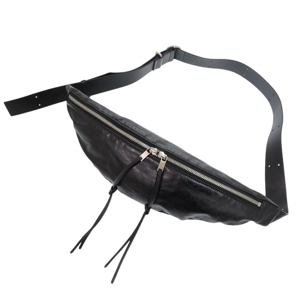 ジルサンダー バナナ ベルトバッグ レザー ブラック ウエストバッグ 黒 1515 JIL SANDER