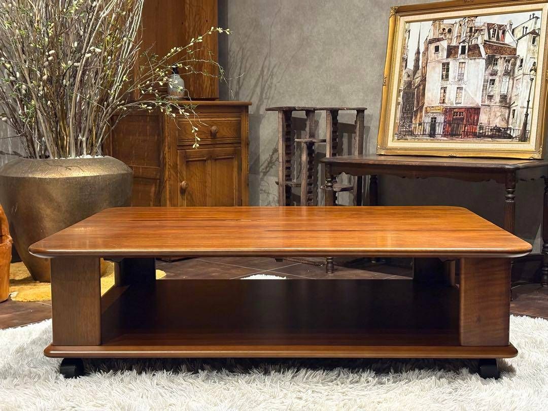 モリシゲ ローテーブル ラウンドローテーブル ブラウン テーブル 円卓