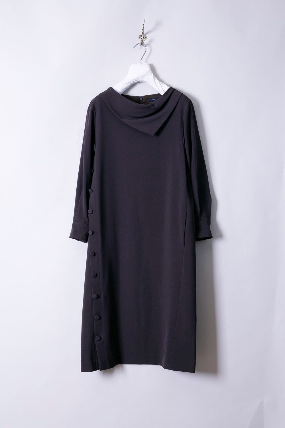 イアパピヨネ ドレープ ドローコード ロング ワンピース 黒 ドロー  