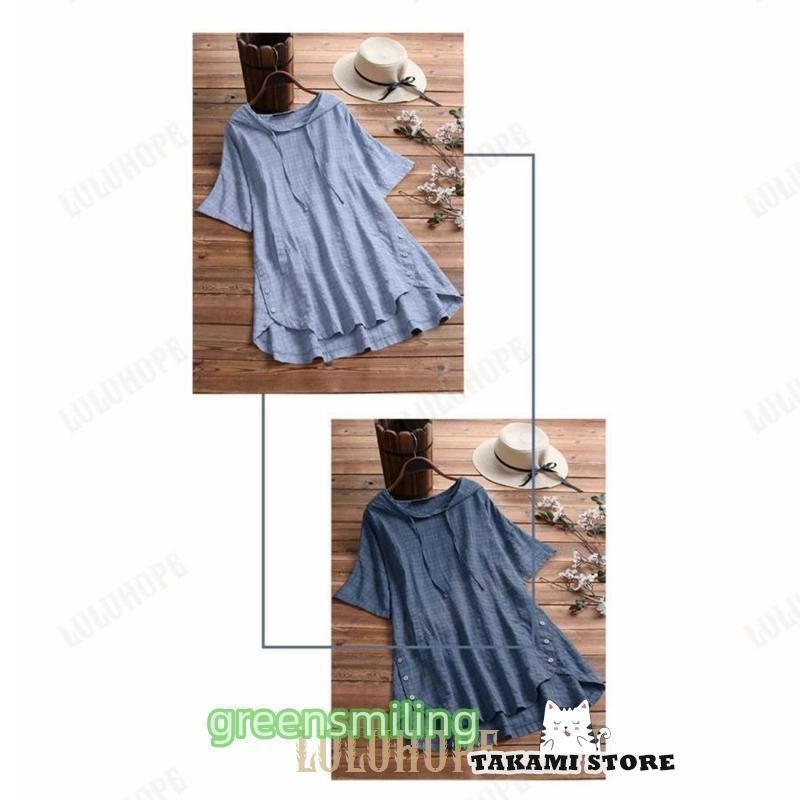 チュニック tシャツ パーカートップス プルオーバー Tシャツ シャツ ブラウス レディース フード付き 半袖 パーカー Aライン チェック ゆ 楽天市場】パーカー tシャツ レディース 半袖 カットソー 夏物