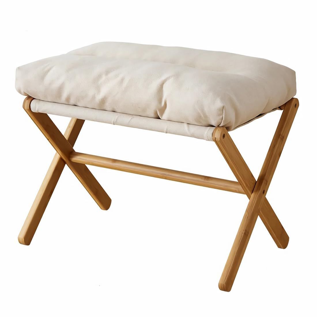 【人気商品】ふわふわ 取り外し可能 足置き 54x34x36cm 小さい椅子 スツール デスク下 足置き台 (ホワイト) フットレスト 折りたたみ オットマン