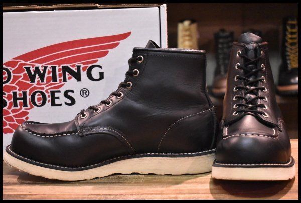 【9.5E 箱付 良品 犬タグ復刻 19年】レッドウィング 8179 アイリッシュセッター 黒 ブラッククローム モックトゥ ブーツ redwing HOPESMORE【EI317】