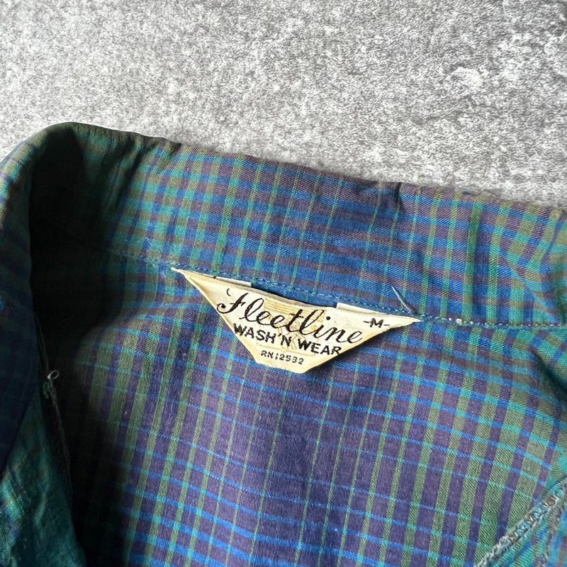 60s Fleetline ループカラーシャツシャドウチェック/オンブレ 60s Fleetline ループカラーシャツ/開襟シャドウチェック/オンブレ