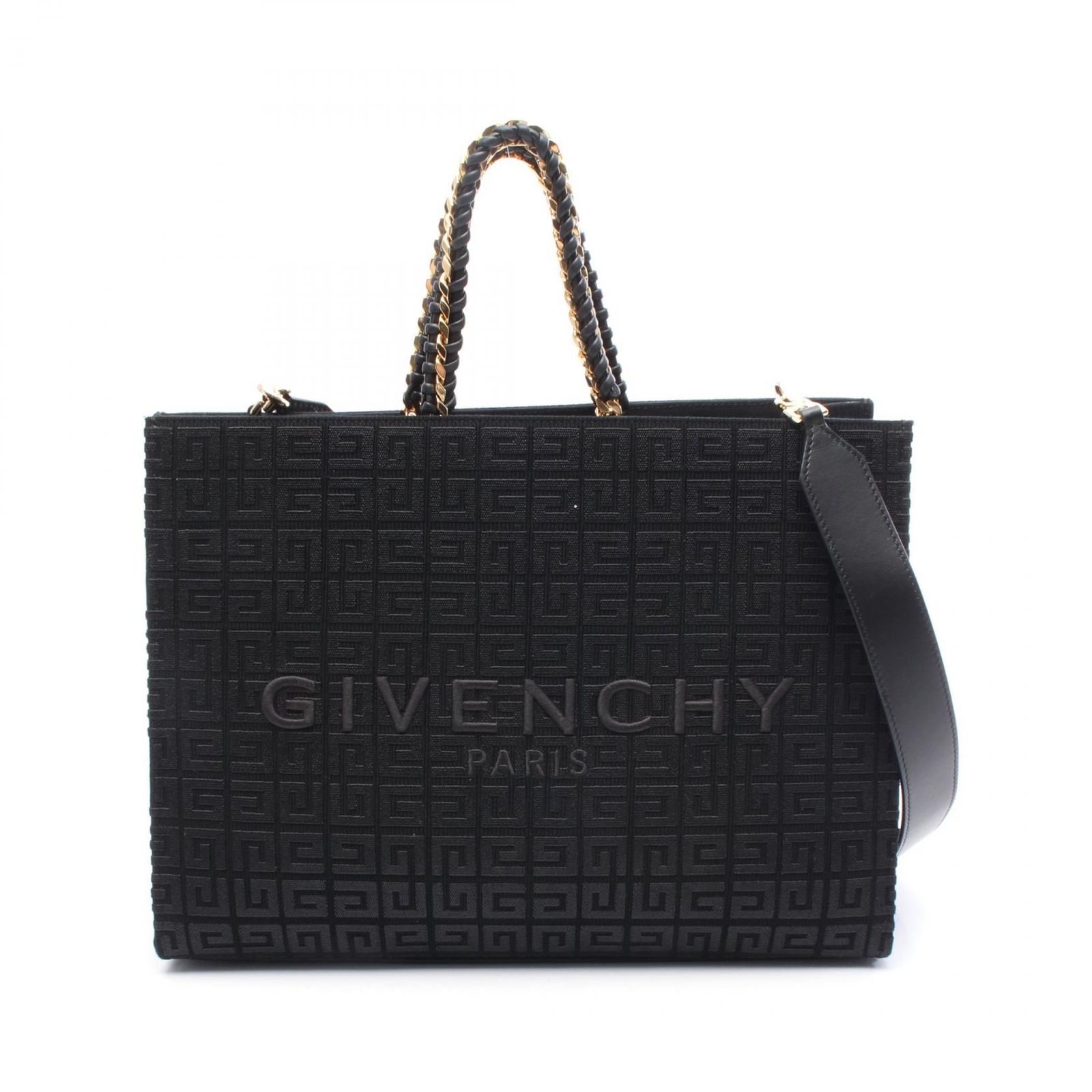 GIVENCHY ジバンシィ キャンバス レザー 総柄 トートバッグ GIVENCHY - ジバンシィ ハンドバッグ キャンバス レザー 4Gロゴ