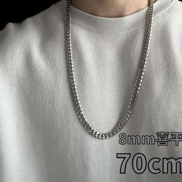 極太 70cm ステンレス製 hiphop 喜平チェーンネックレス 8mm幅 通販