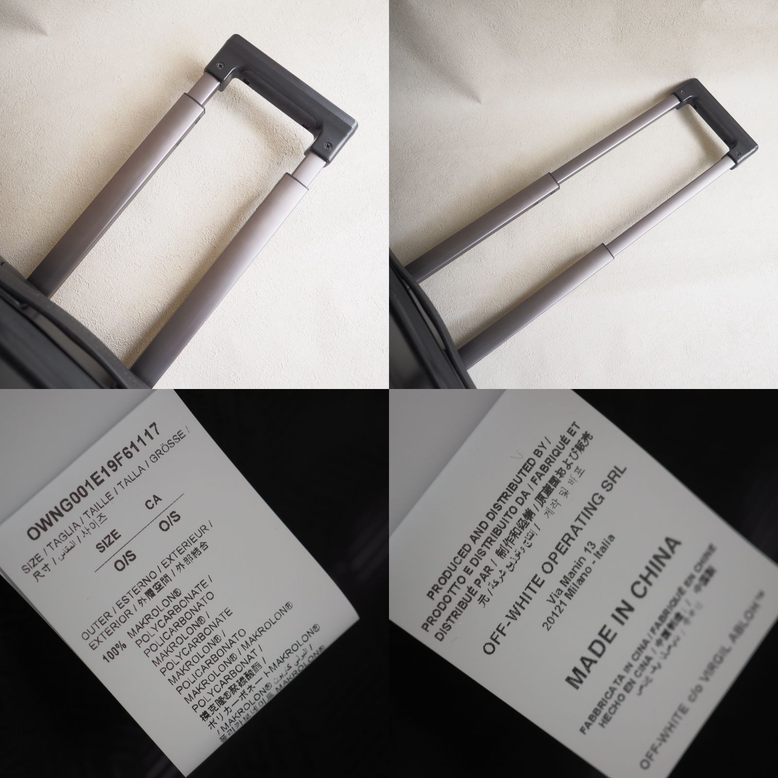 良品☆ オフホワイト Off-White キャリーケース スーツケース アロー 