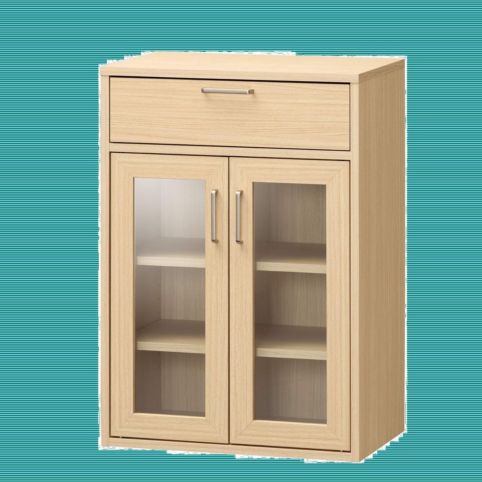 白井産業 食器棚 カップボード キッチン収納 ガラスキャビネット 同  