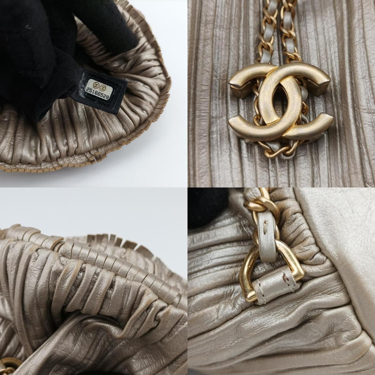 シャネルChanelココプリーツベージュレザーA5714225166528
