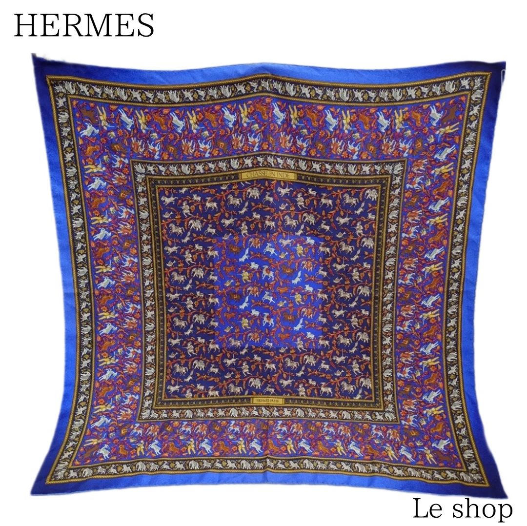HERMES エルメス カレ 90 CHASSE EN INDE インドの狩猟 シルク