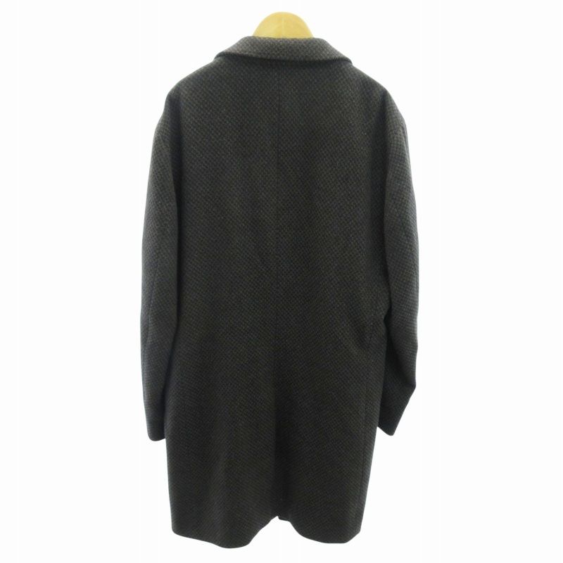 ランバン LANVIN ステン コート シャドーチェック ウール 54 黒 ブラック グレー 0719 ECO KANDAIZUMI_COM