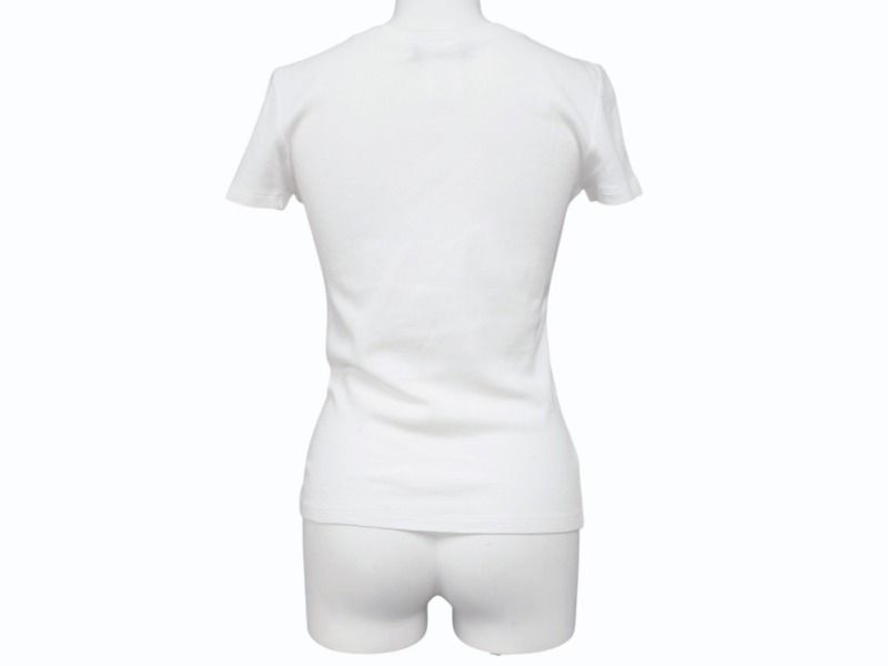 Christian Dior - CHRISTIAN DIOR クリスチャンディオール Vネック半袖Ｔシャツ ガリアーノ期 4H16155950 ホワイト ブラック サイズ42 美品 中古 4b004856 Christian Dior - CHRISTIAN DIOR クリスチャンディオール V