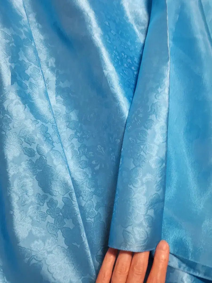 青 韓服スカート