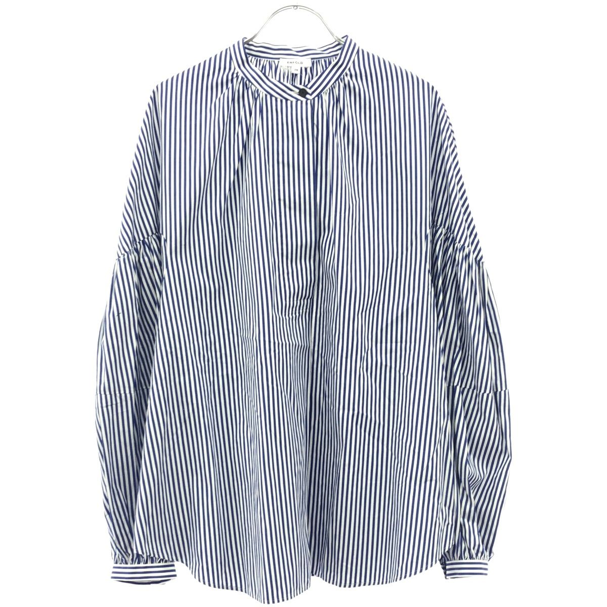 ENFOLD エンフォルド 23AW VOLUME ARM BLOUSE ストライプ