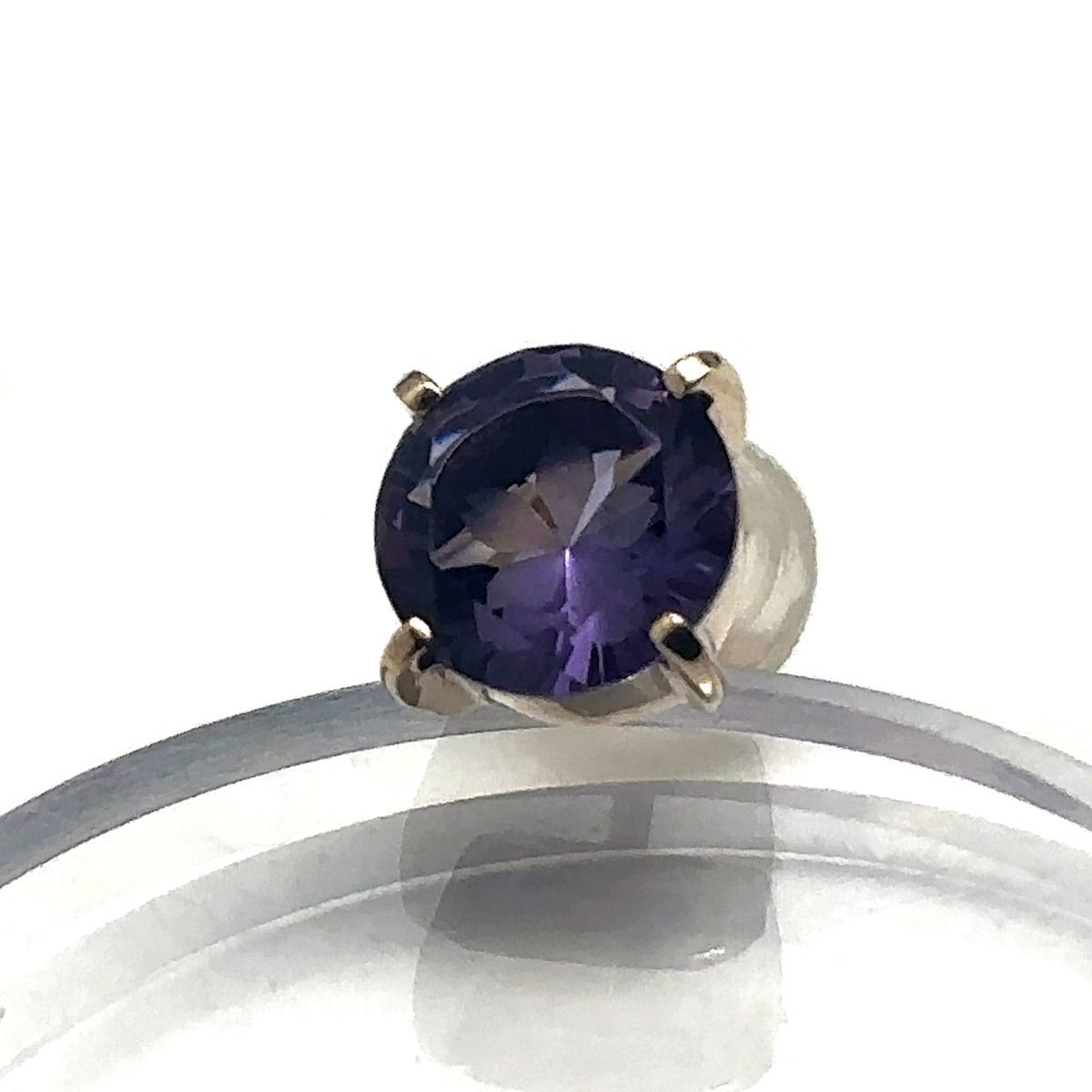 K10|さくらインカット ピアス アメジスト|片耳用|セカンドピアス つけっぱなし|和風 和装|着物 和モダン|10金 メンズアクセサリー|天然石 春|彼氏 誕生日|男性へのプレゼント