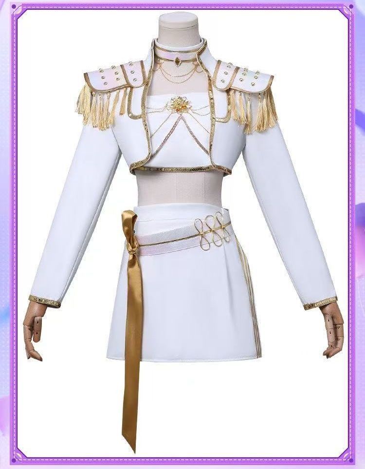 KPOP魔女アイドル ミラ コスプレ衣装 白 打歌服風 高品質フルセット ウィッグ付き