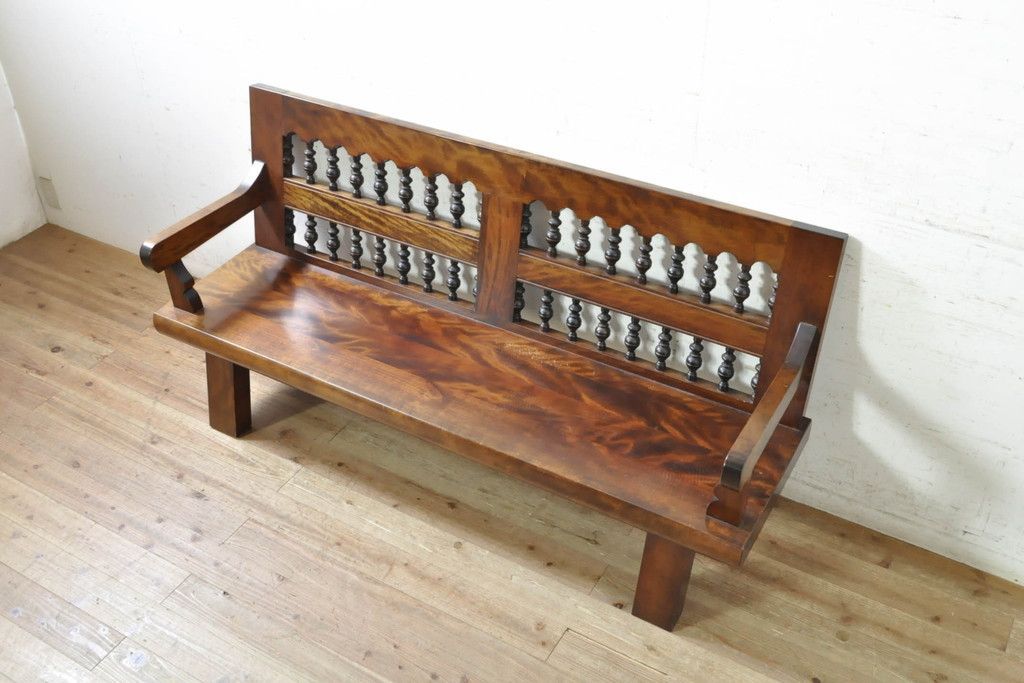 民芸家具　ベンチ　長椅子　机付き　アンティーク 民芸家具 ベンチ 長椅子 机付き アンティーク