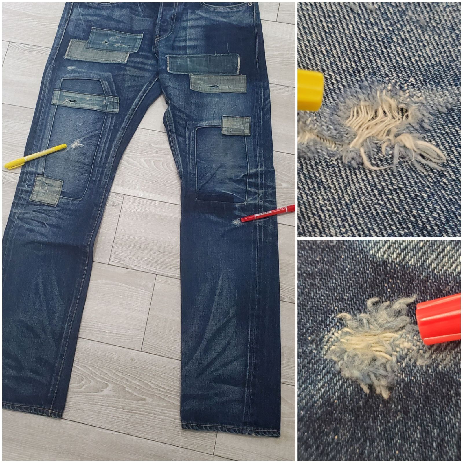 glamb unplugged denim ストレート　ダメージ加工　初期モデル glamb（グラム）の「Unplugged skinny denim / アンプラグド