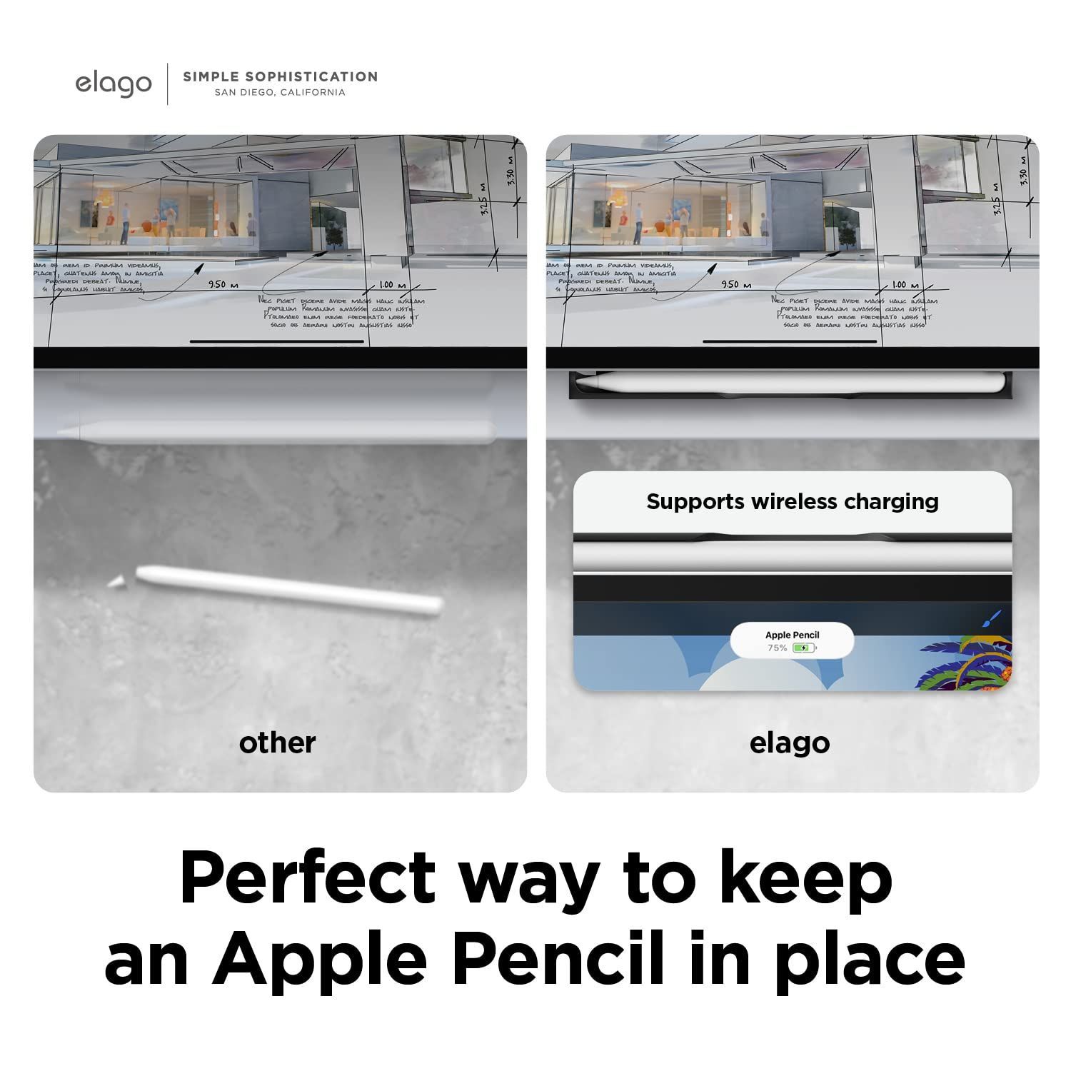 特価商品 【elago】 Apple Pencil 第2世代 対応 ペンシルホルダー 薄型