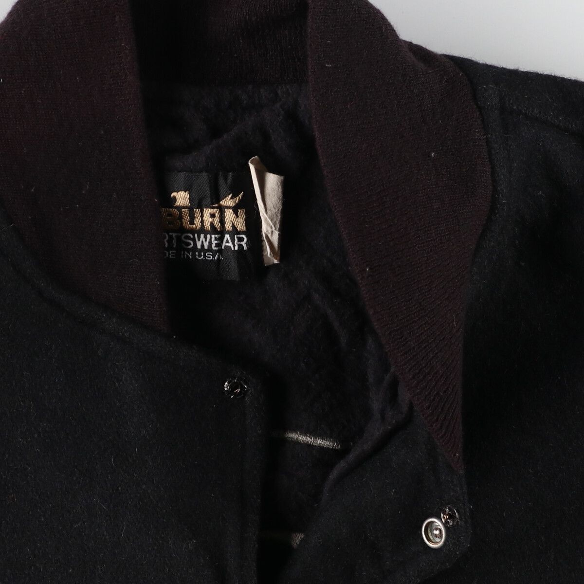 古着 オールブラックカラー 90年代 AUBURN SPORTSWEAR ウール 