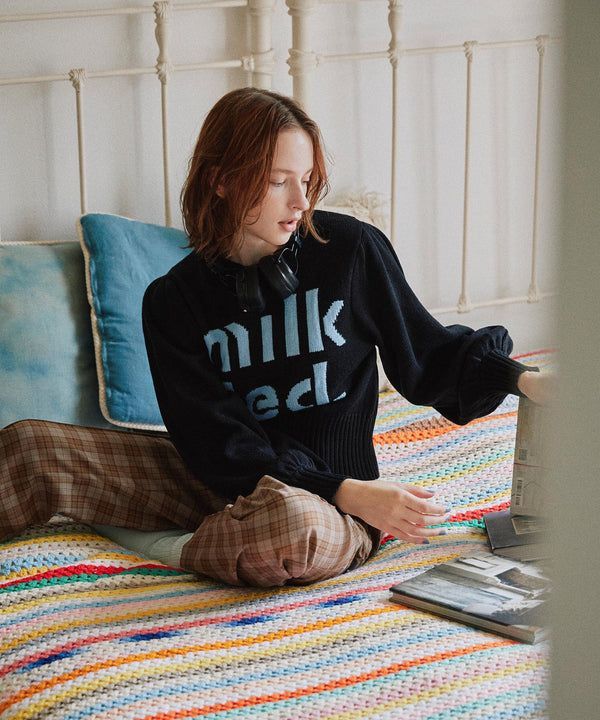 ニット セーター ミルクフェド MILKFED LOGO KNIT TOP