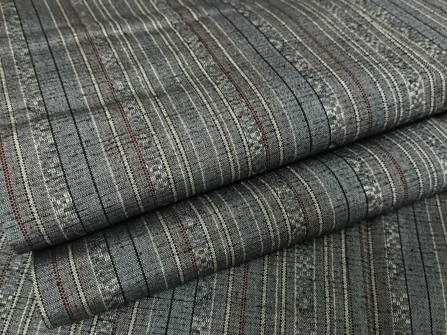 平和屋着物○上質な紬 花織 間道 胴抜き仕立て 正絹 逸品 AAAV9159np