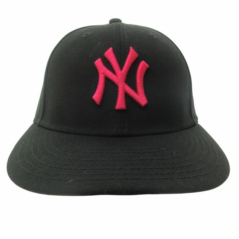 ニューエラ NEW ERA タグ付き 近年 59fifty ニューヨーク ヤンキース ベースボールキャップ 野球帽 帽子 ロゴ 刺繡 黒 ブラック  ピンク 7 1/4 57.7cm STK 1118 - メルカリ