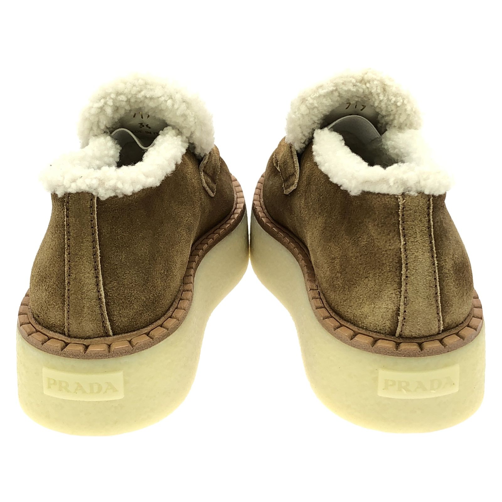 プラダ PRADA ローファー シューズ ベージュ ムートン シューズ