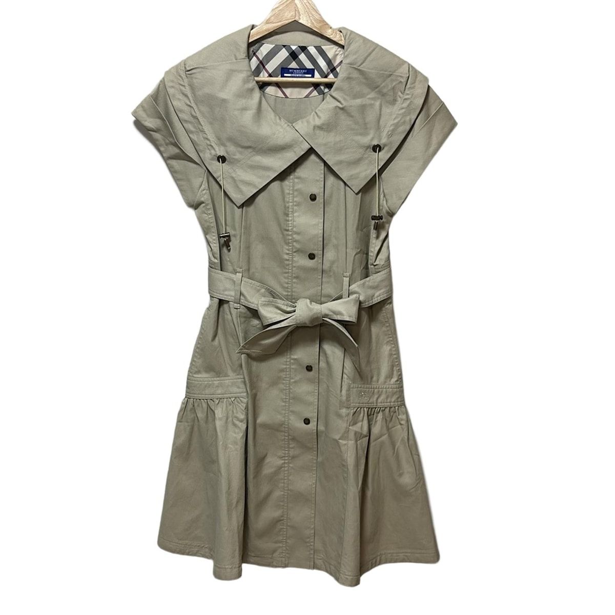 Burberry Blue Label バーバリーブルーレーベル ワンピース サイズ38 M レディース - ベージュ 半袖|ひざ丈