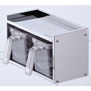 パール金属 メイドインジャパン ステンレス製調味料ラック(ストッカー2個付) HB-1778